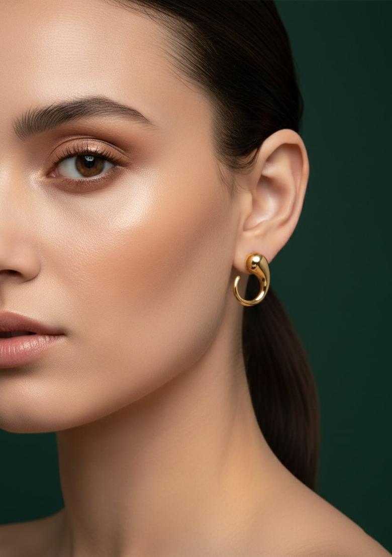 Golden Stainless Earrings Set - Indya