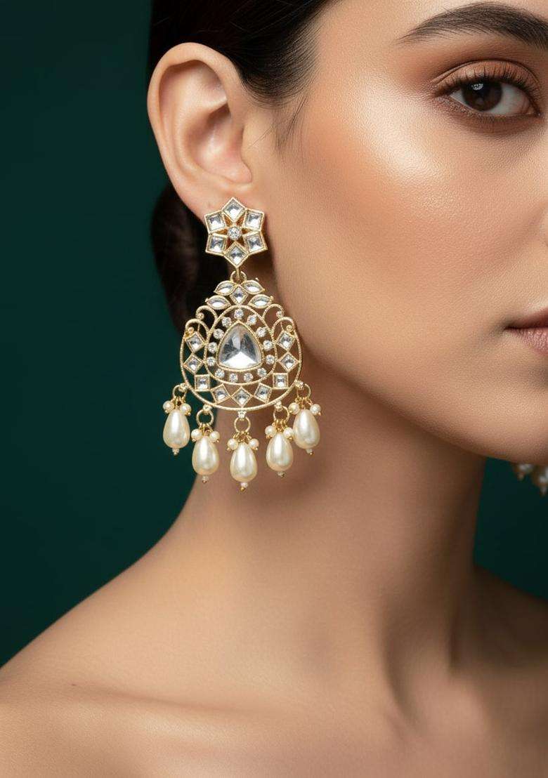 Golden Stainless Earrings Set - Indya