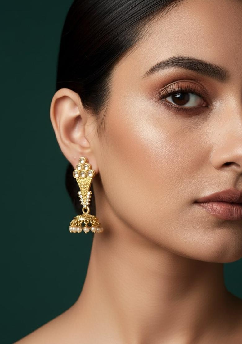 Golden Stainless Earrings Set - Indya