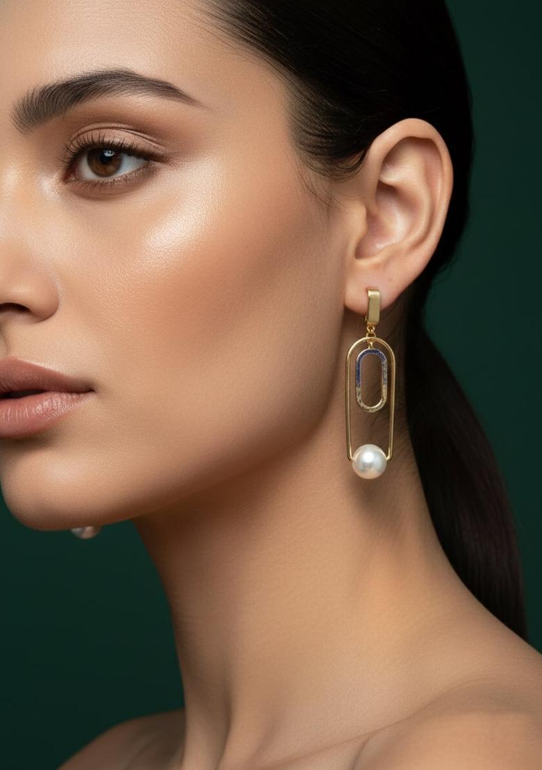 Golden Stainless Earrings Set - Indya