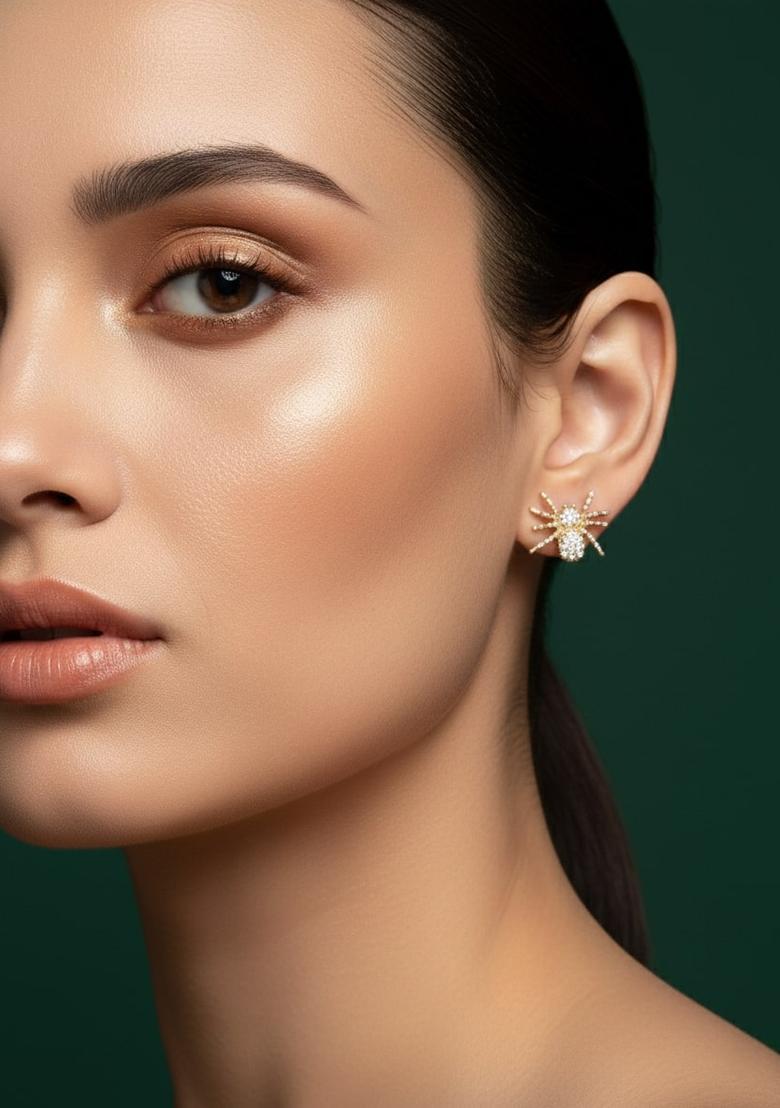 Golden Stainless Earrings Set - Indya