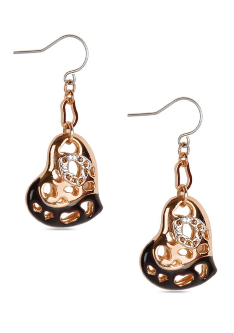 Golden Alloy Earrings - Indya