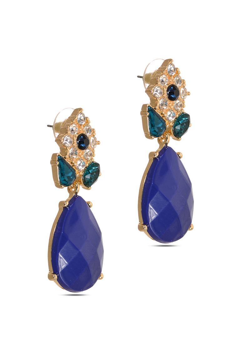 Blue Alloy Earrings - Indya