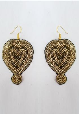 Golden Faric Metal Earrings