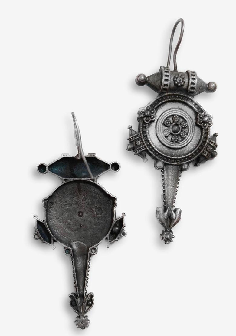 Silver Brass Earrings - Indya