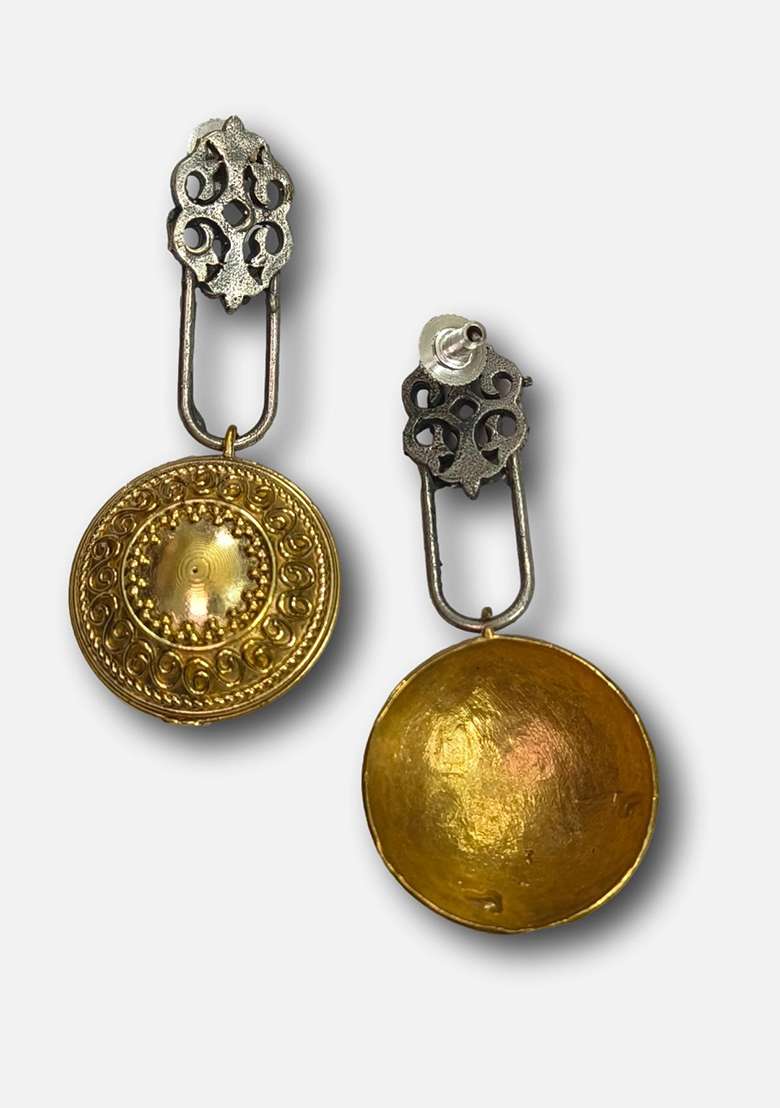 Silver Brass Earrings - Indya