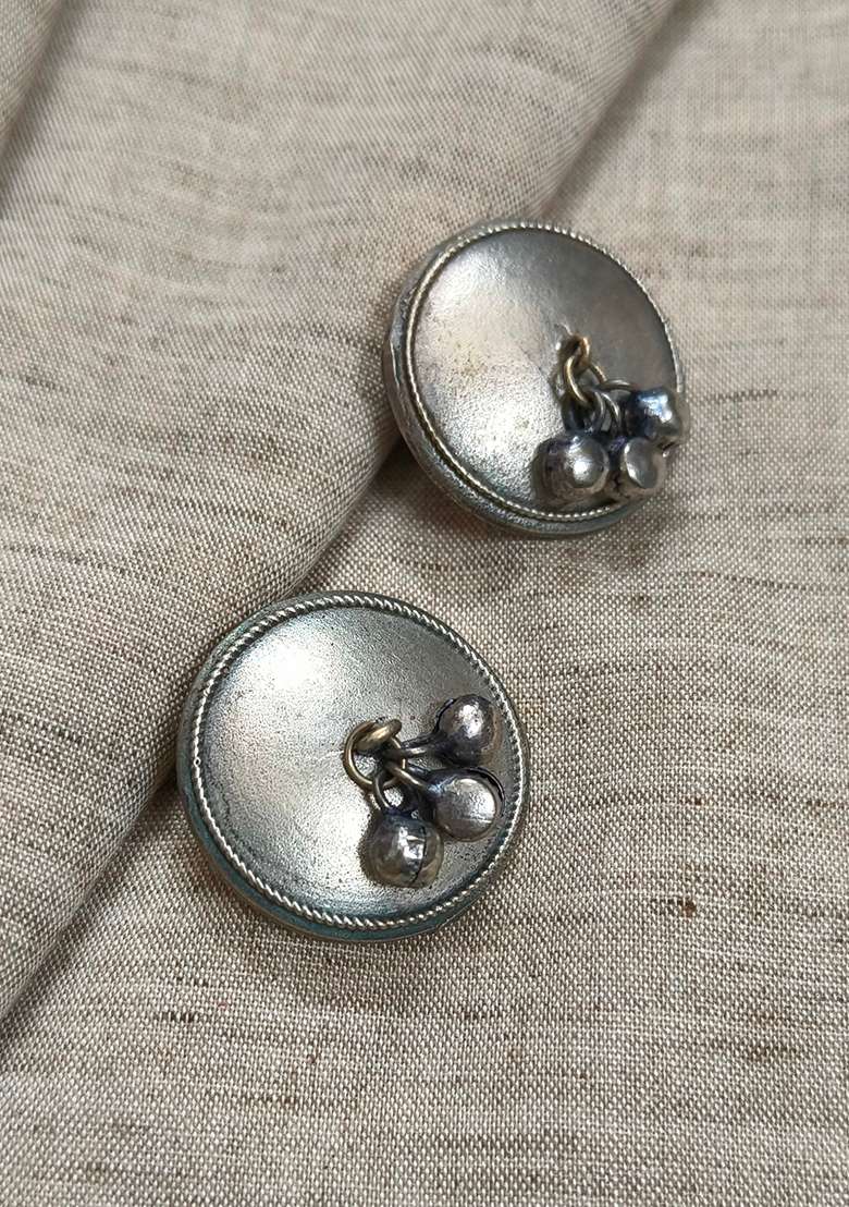Silver Brass Earrings - Indya