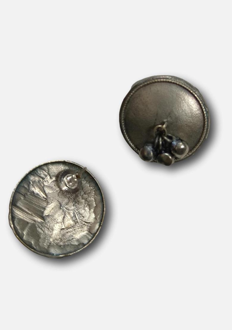 Silver Brass Earrings - Indya