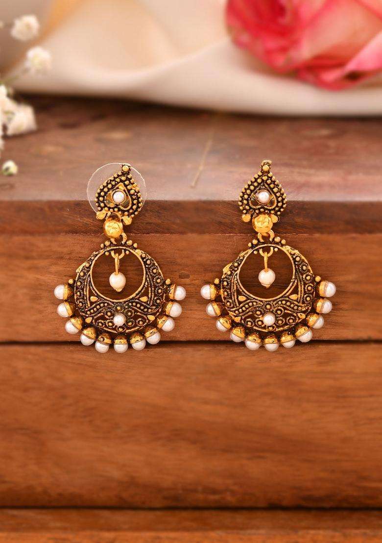 Gold Stainless Steel Earrings - Indya