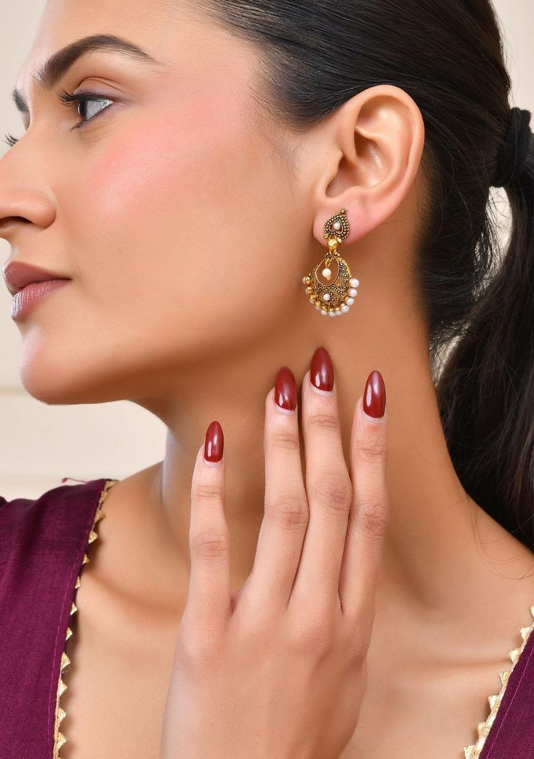 Gold Stainless Steel Earrings - Indya