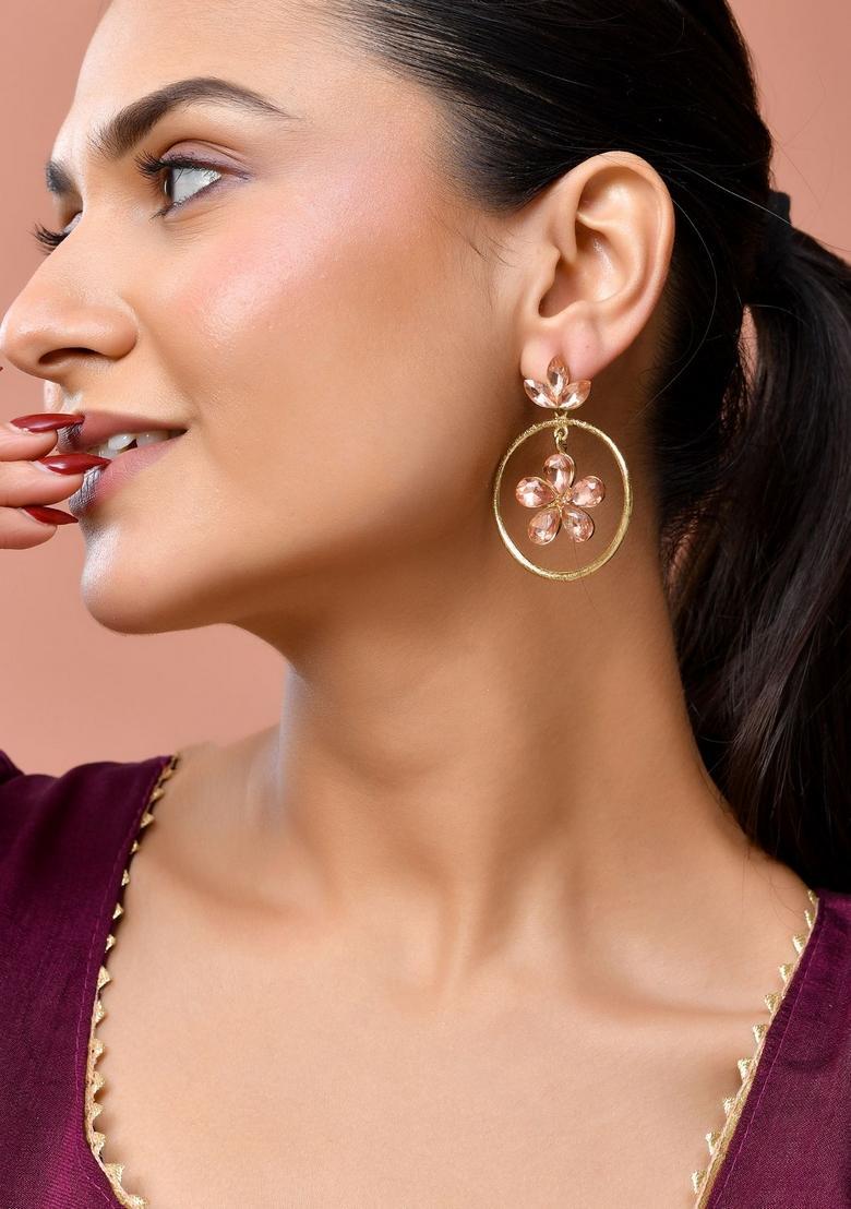 Peach Stainless Steel Earrings - Indya