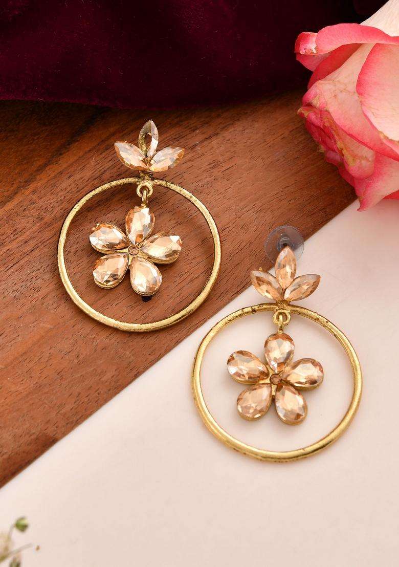 Brown Stainless Steel Earrings - Indya