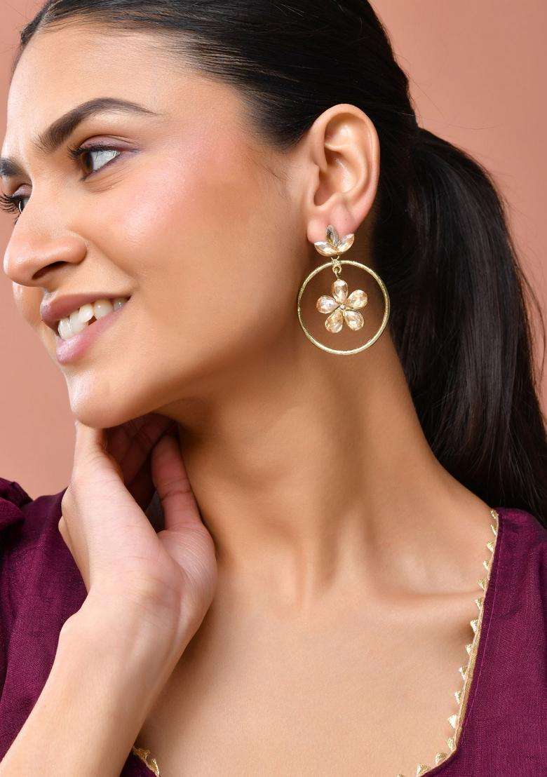 Brown Stainless Steel Earrings - Indya