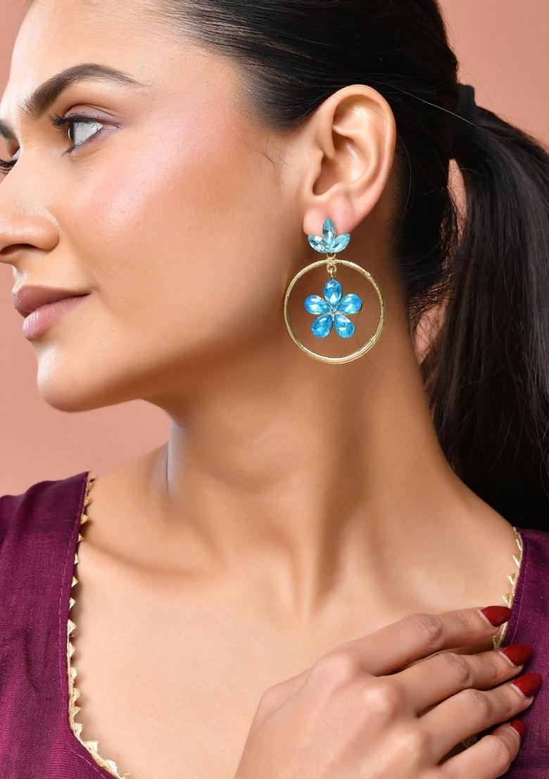 Blue Stainless Steel Earrings - Indya