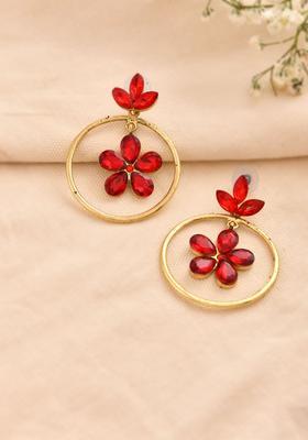Red Stainless Steel Earrings