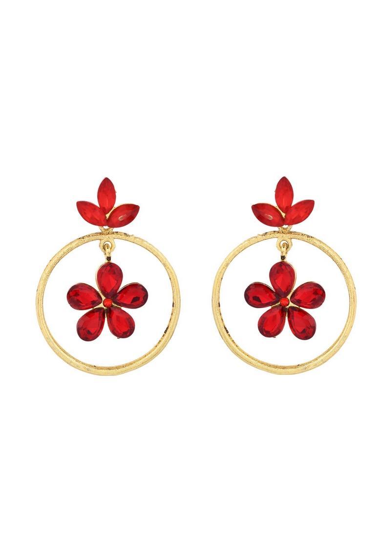 Red Stainless Steel Earrings - Indya