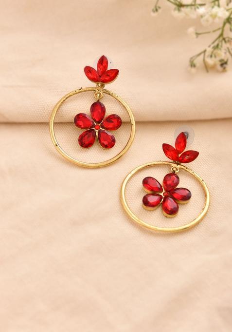 Red Stainless Steel Earrings