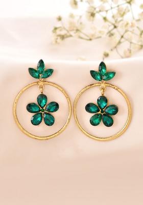 Green Stainless Steel Earrings