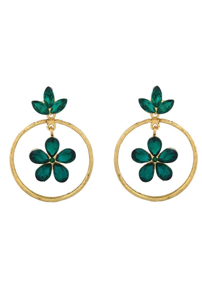 Green Stainless Steel Earrings - Indya