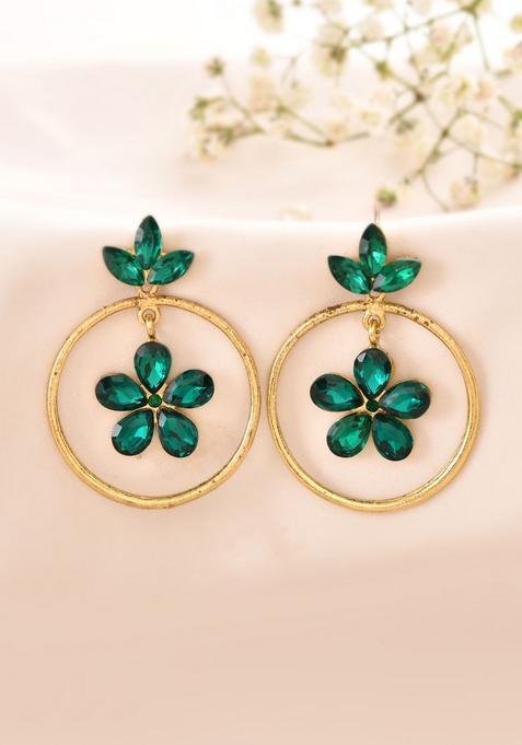 Green Stainless Steel Earrings