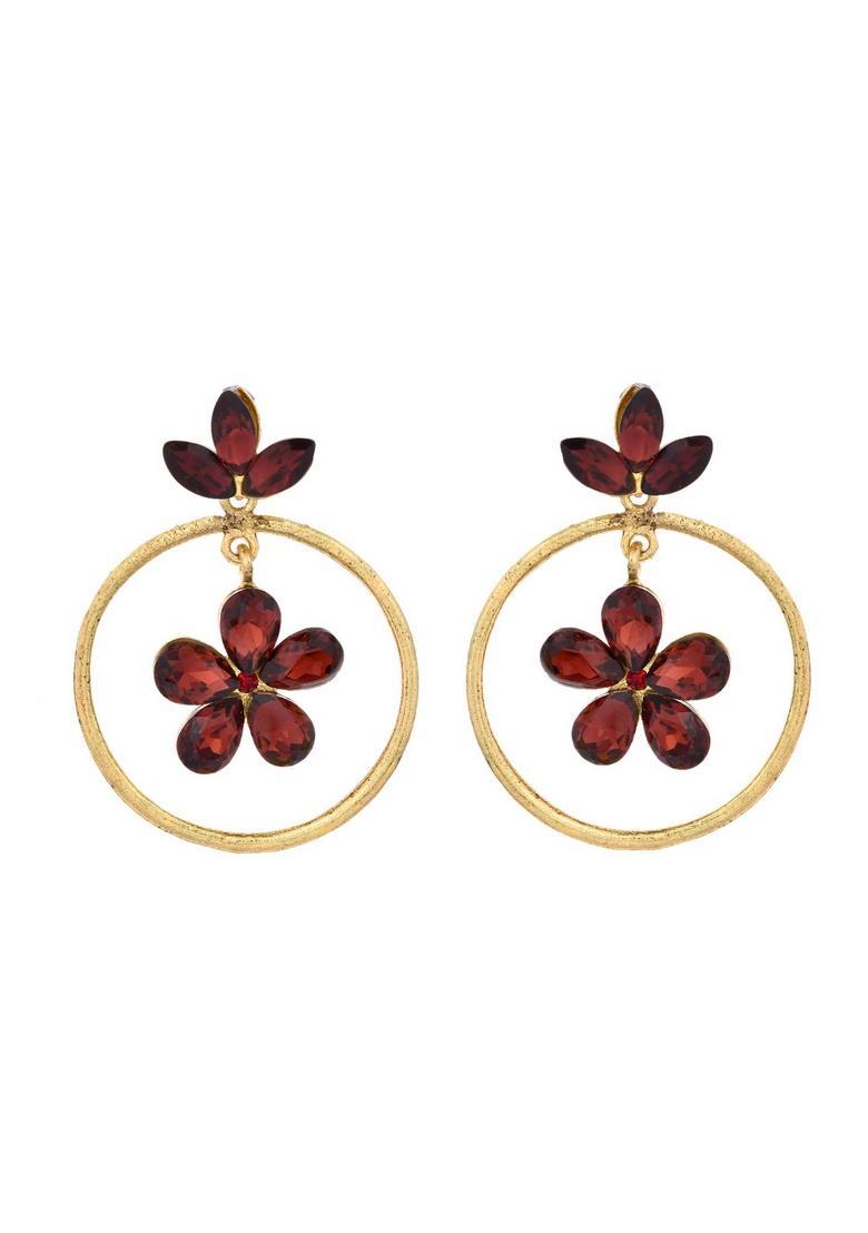 Maroon Stainless Steel Earrings - Indya