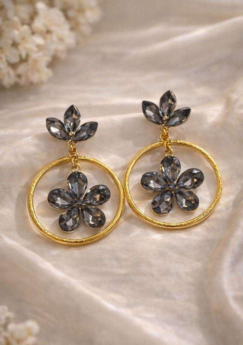 Black Stainless Steel Earrings - Indya