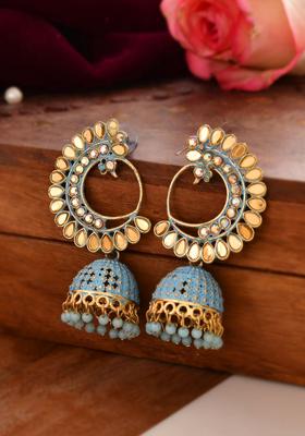 Blue Stainless Steel Earrings