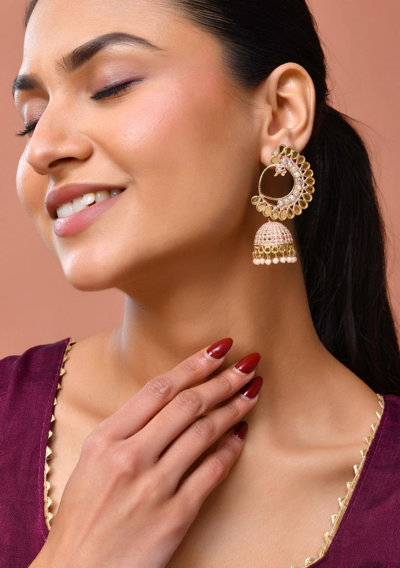 Peach Stainless Steel Earrings - Indya
