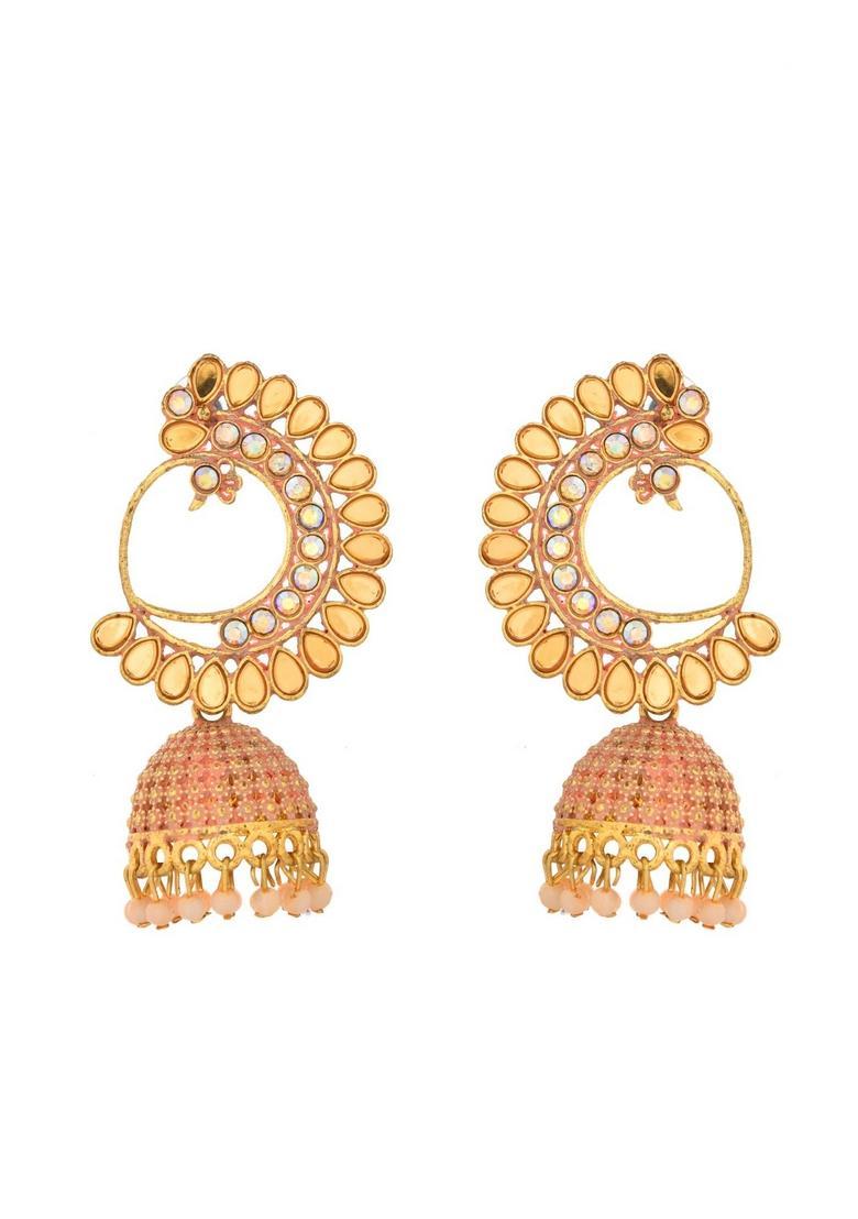 Peach Stainless Steel Earrings - Indya