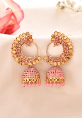 Pink Stainless Steel Earrings