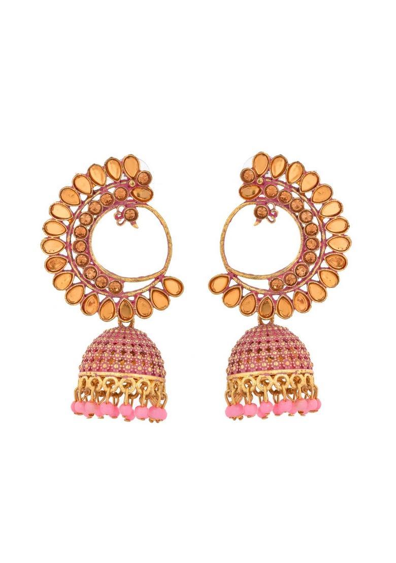 Pink Stainless Steel Earrings - Indya