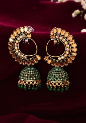 Green Stainless Steel Earrings