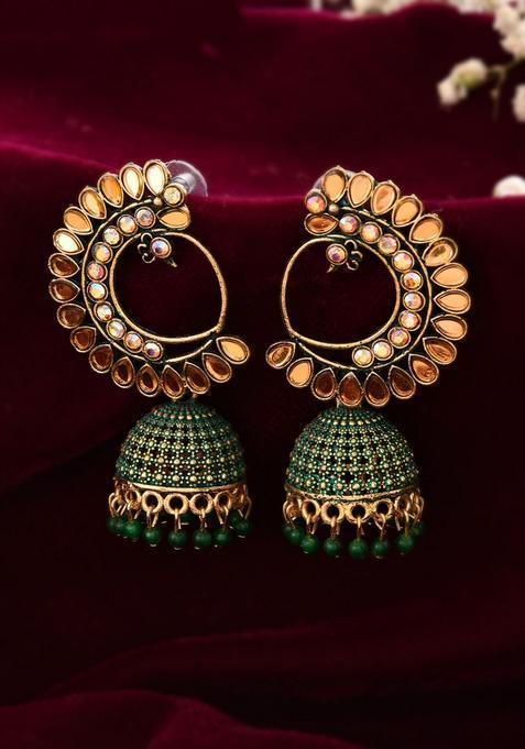 Green Stainless Steel Earrings