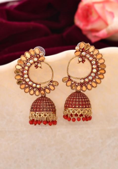 Red Stainless Steel Earrings