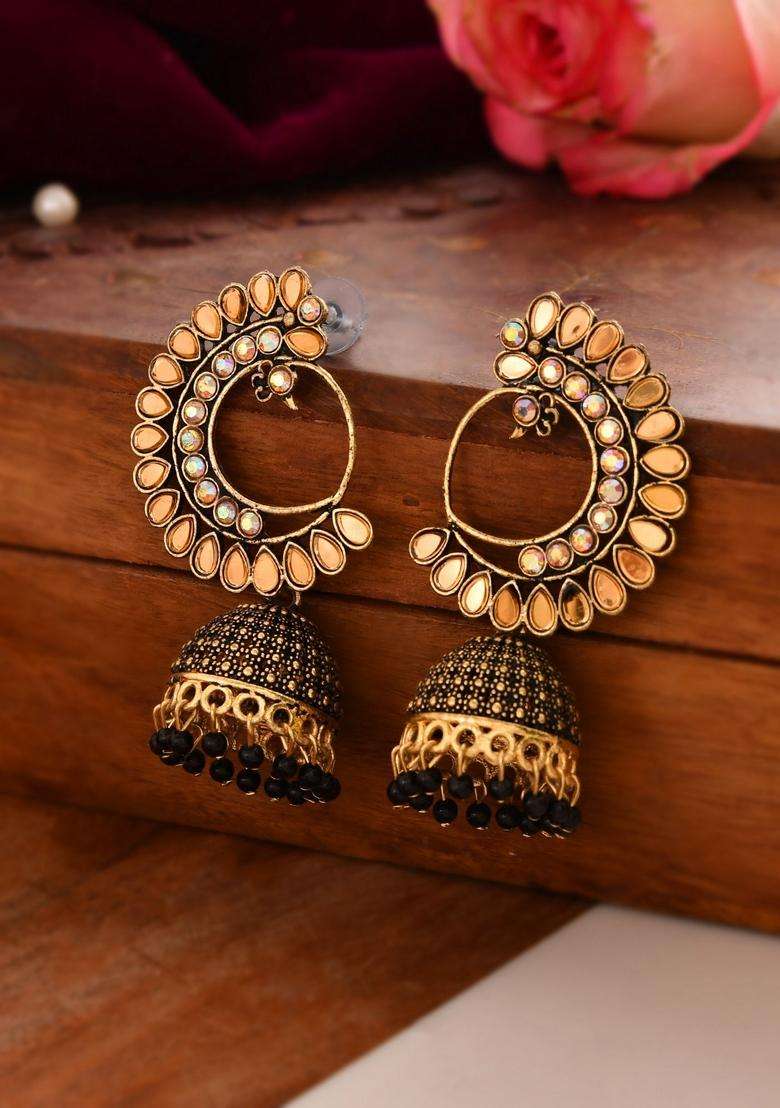 Black Stainless Steel Earrings - Indya