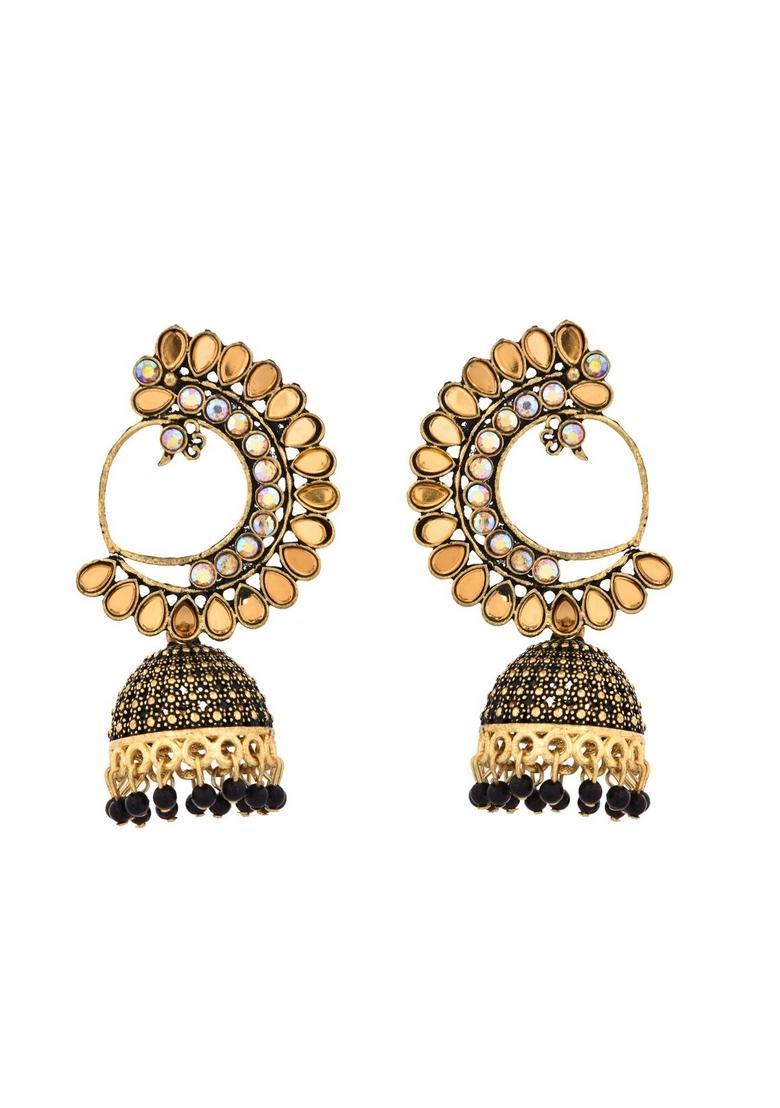 Black Stainless Steel Earrings - Indya