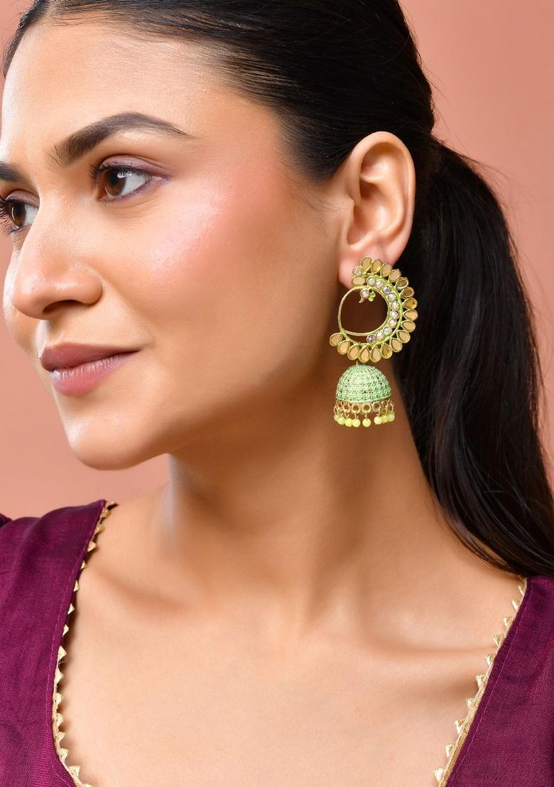 Mint Green Stainless Steel Earrings - Indya
