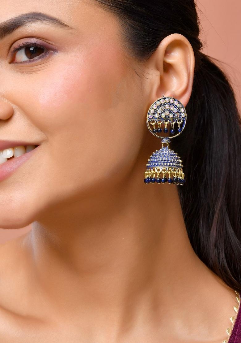 Blue Stainless Steel Earrings - Indya