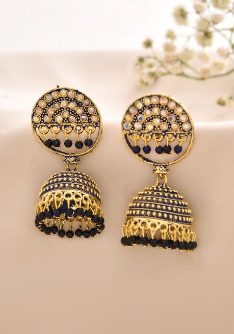 Blue Stainless Steel Earrings