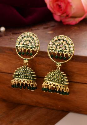 Green Stainless Steel Earrings