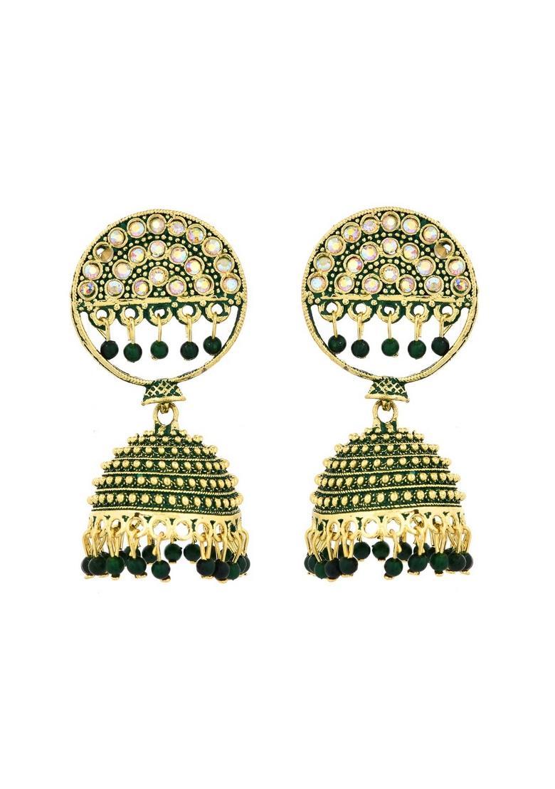 Green Stainless Steel Earrings - Indya