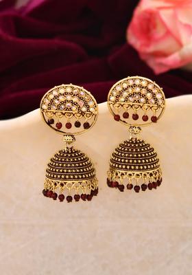 Maroon Stainless Steel Earrings