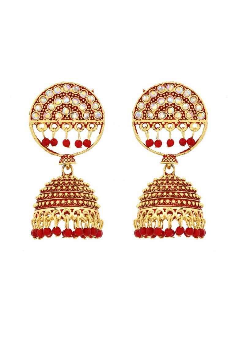 Red Stainless Steel Earrings - Indya