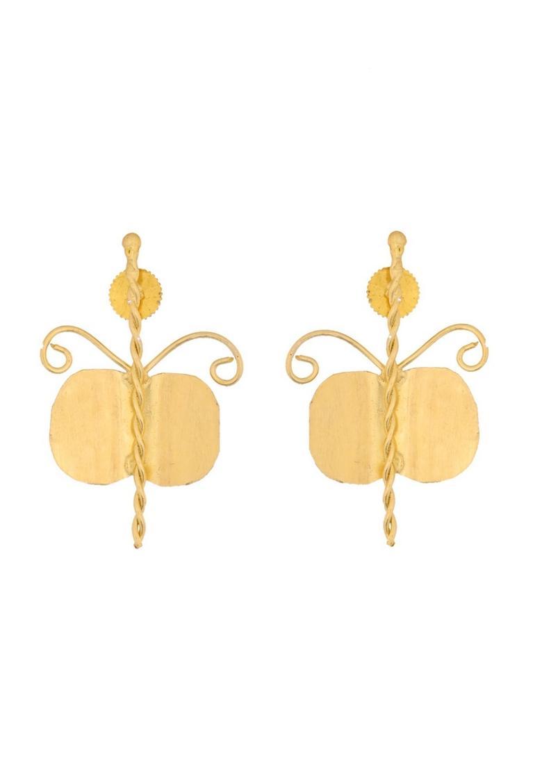 Gold Stainless Steel Earrings - Indya