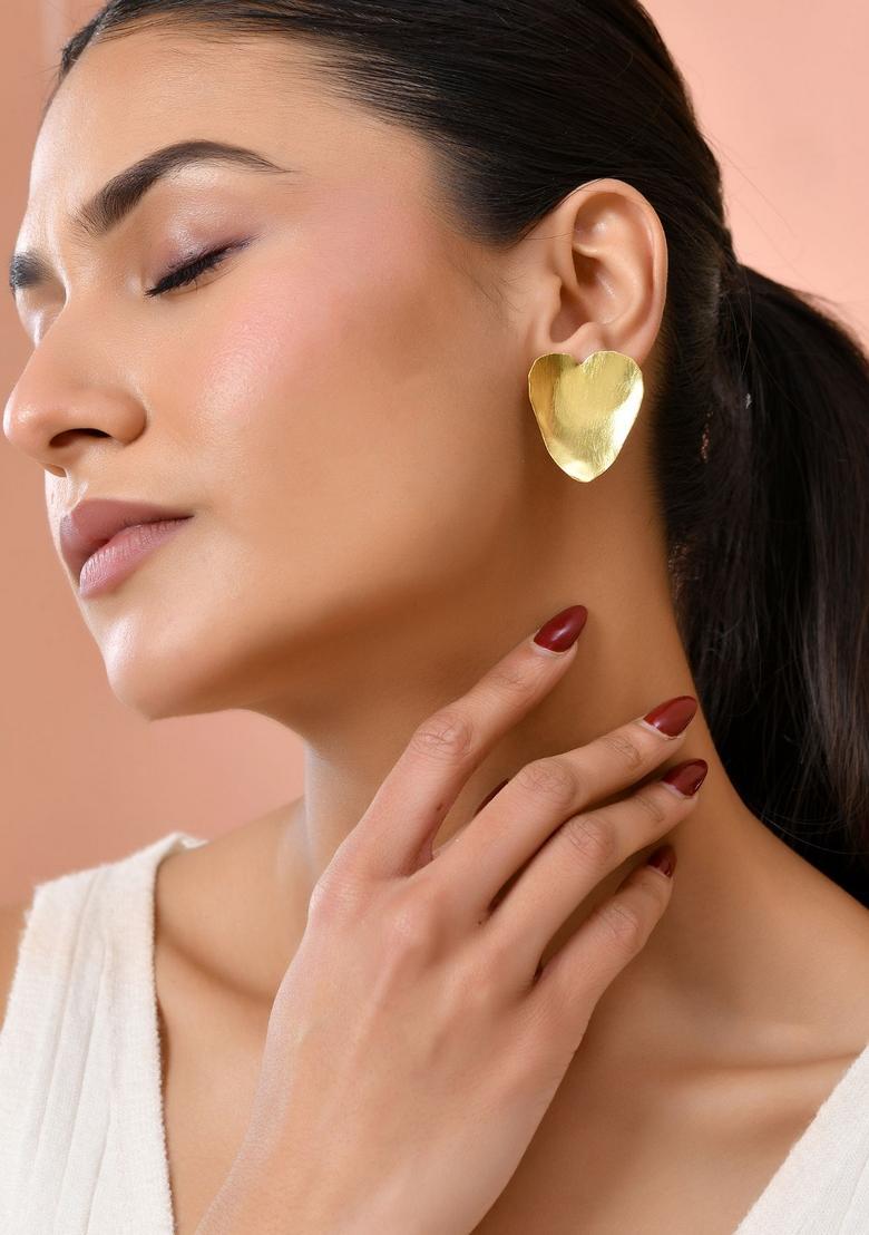 Gold Stainless Steel Earrings - Indya