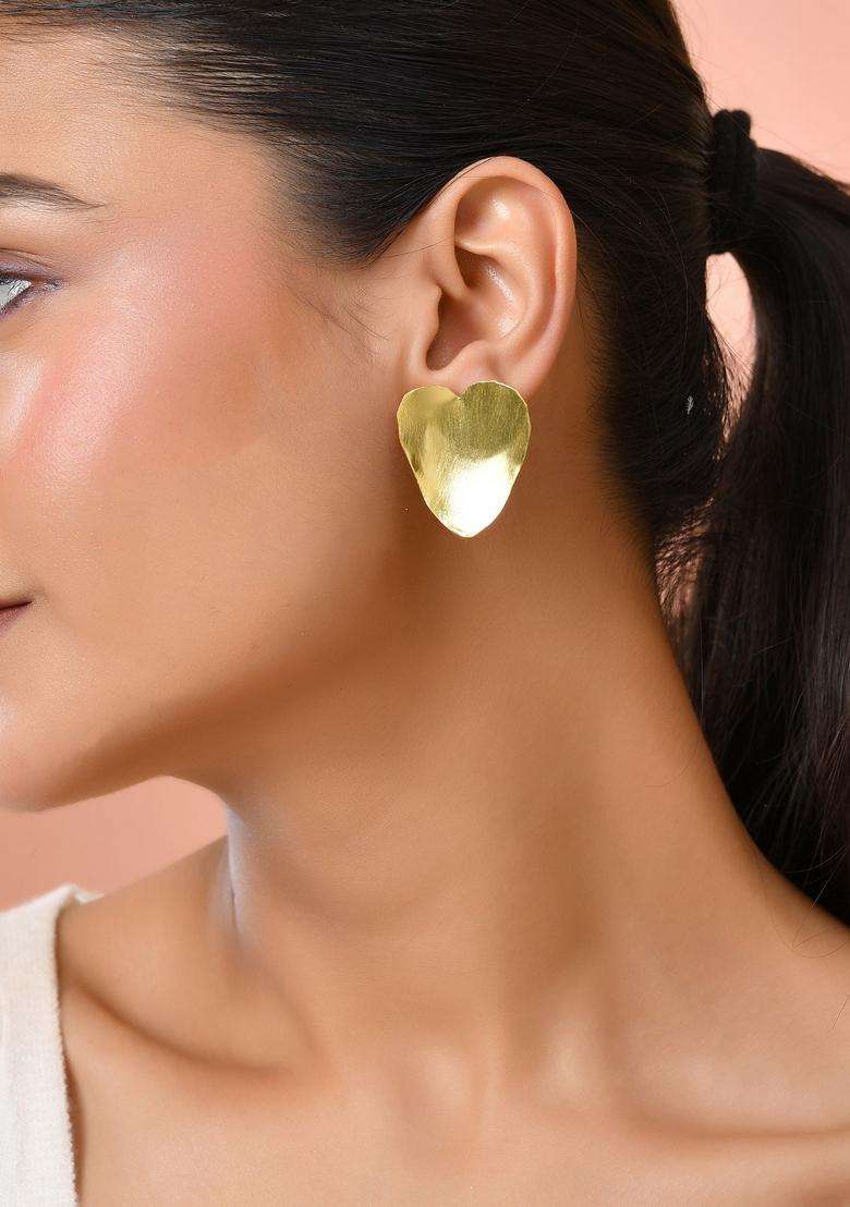 Gold Stainless Steel Earrings - Indya