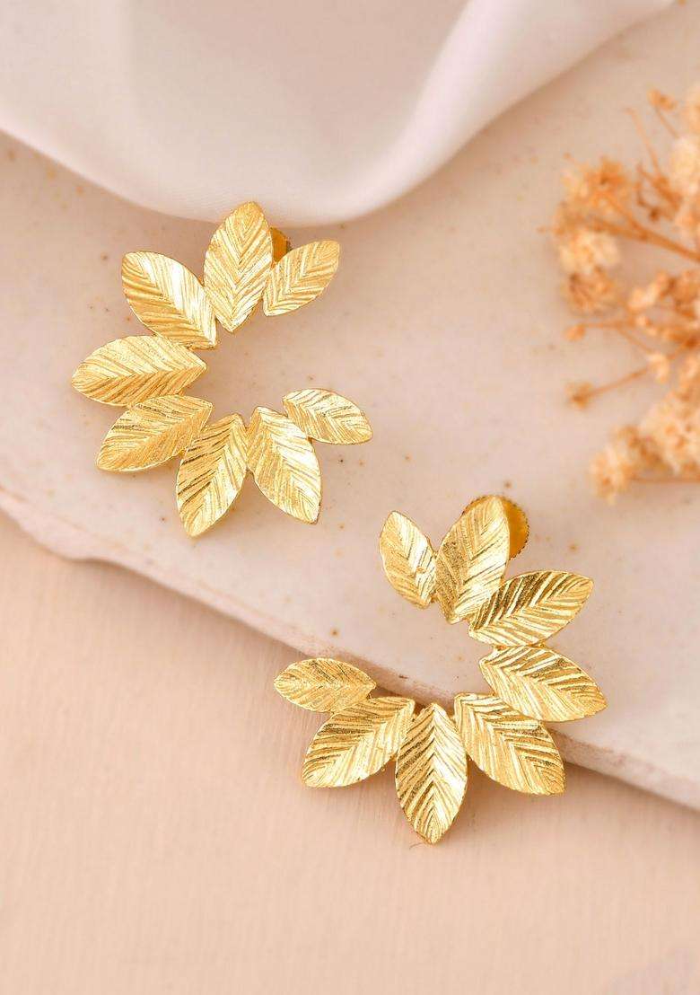 Gold Stainless Steel Earrings - Indya