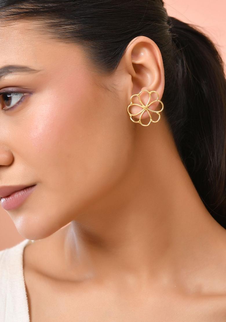 Gold Stainless Steel Earrings - Indya
