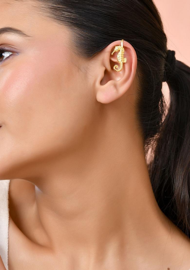 Gold Stainless Steel Earrings - Indya