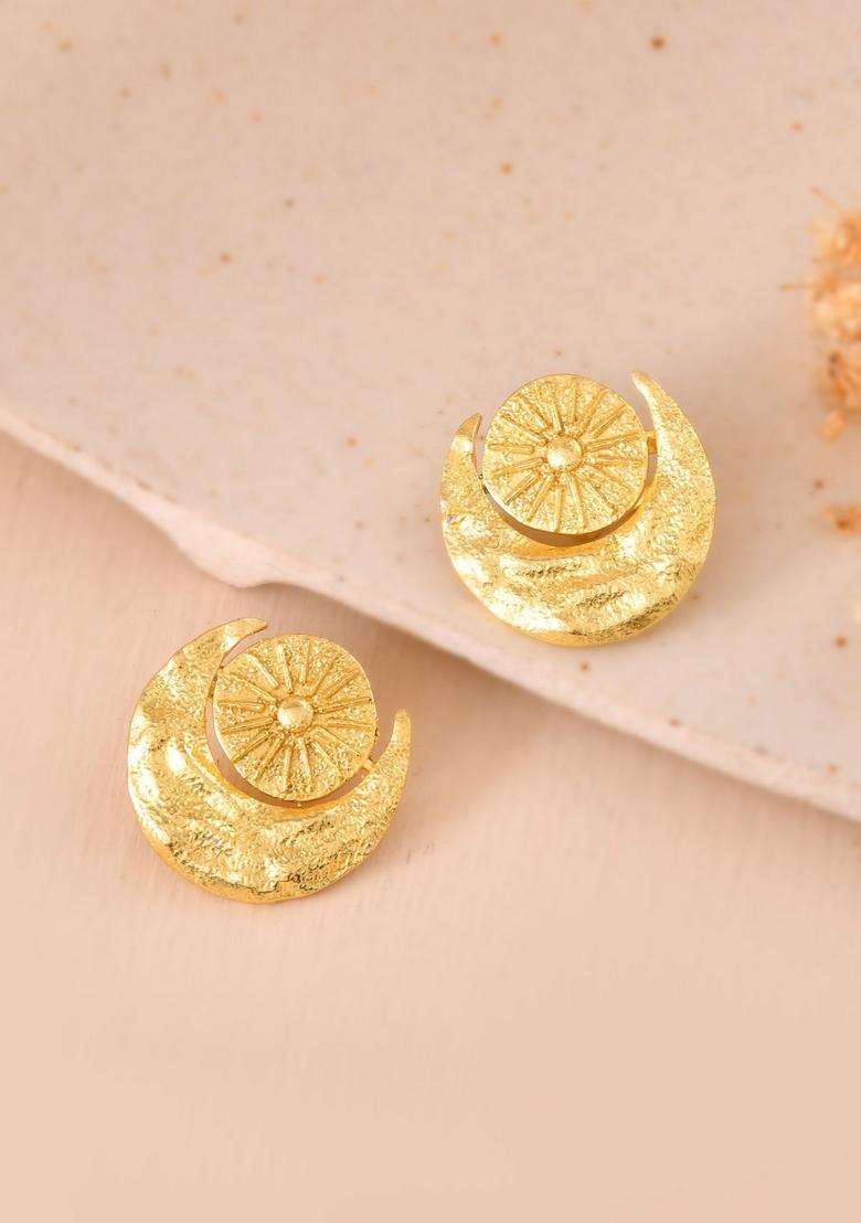 Gold Stainless Steel Earrings - Indya